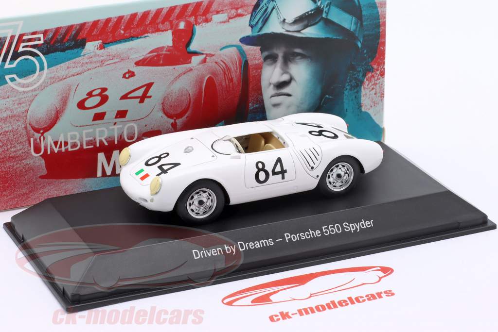 Porsche 550 Spyder #84 Umberto Maglioli белый 1:43 Spark