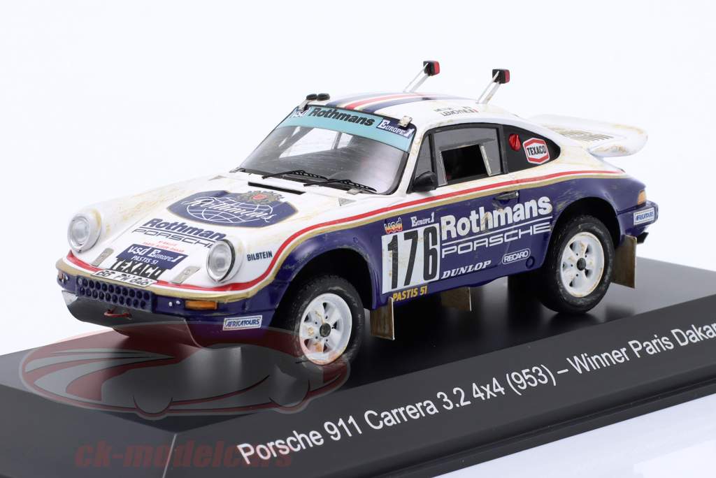 Porsche 911 (953) Carrera 3.2 #176 победитель Rallye Paris-Dakar 1984 Metge, Lemoyne 1:43 Spark