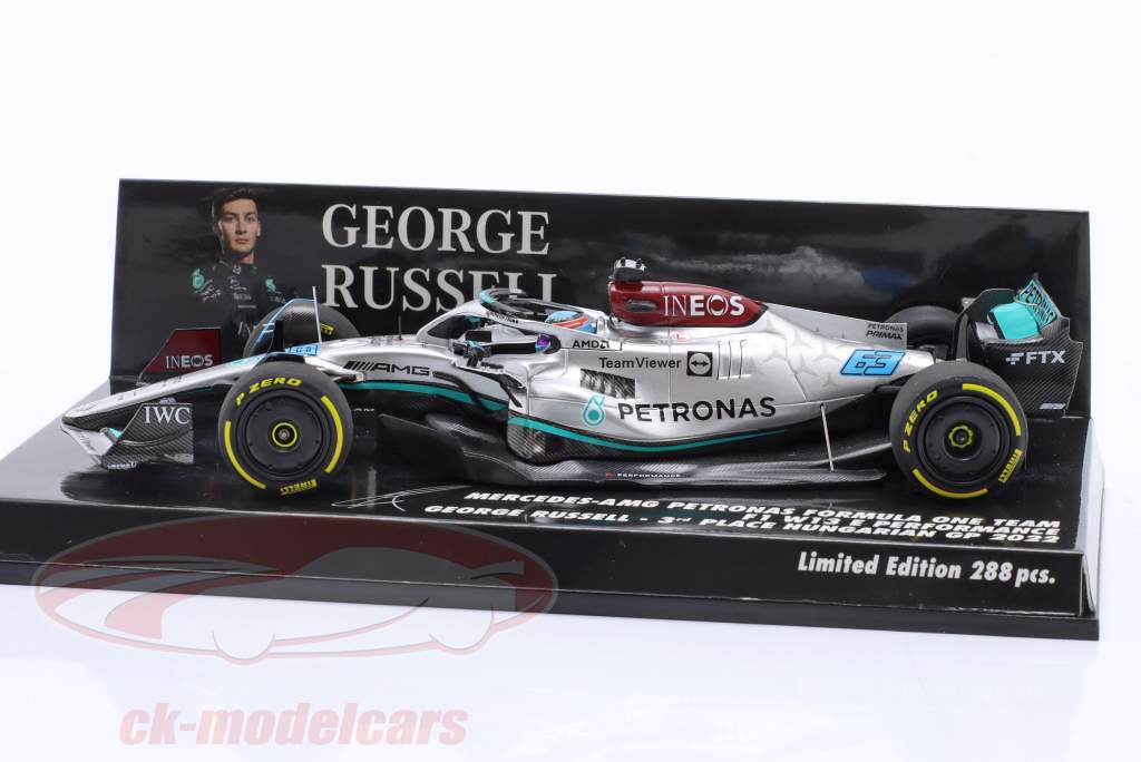 G. Russell Mercedes-AMG F1 W13 #63 第三名 匈牙利 GP 公式 1 2022 1:43 Minichamps