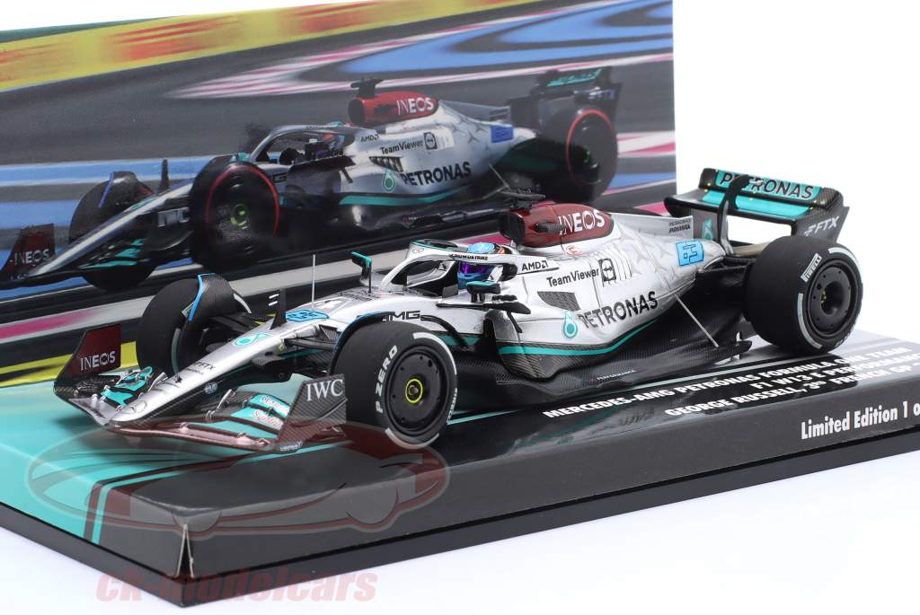G. Russell Mercedes-AMG F1 W13 #63 3 fransk GP formel 1 2022 1:43 Minichamps
