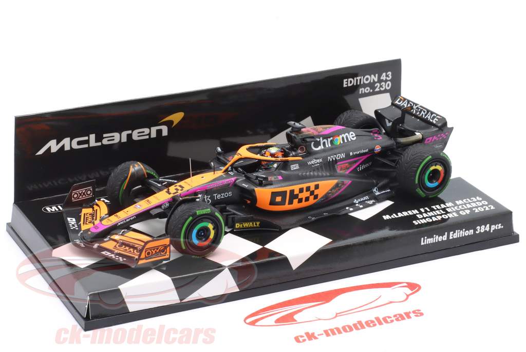 D. Ricciardo McLaren MCL36 #3 5th Singapur GP Formel 1 2022 1:43 Minichamps