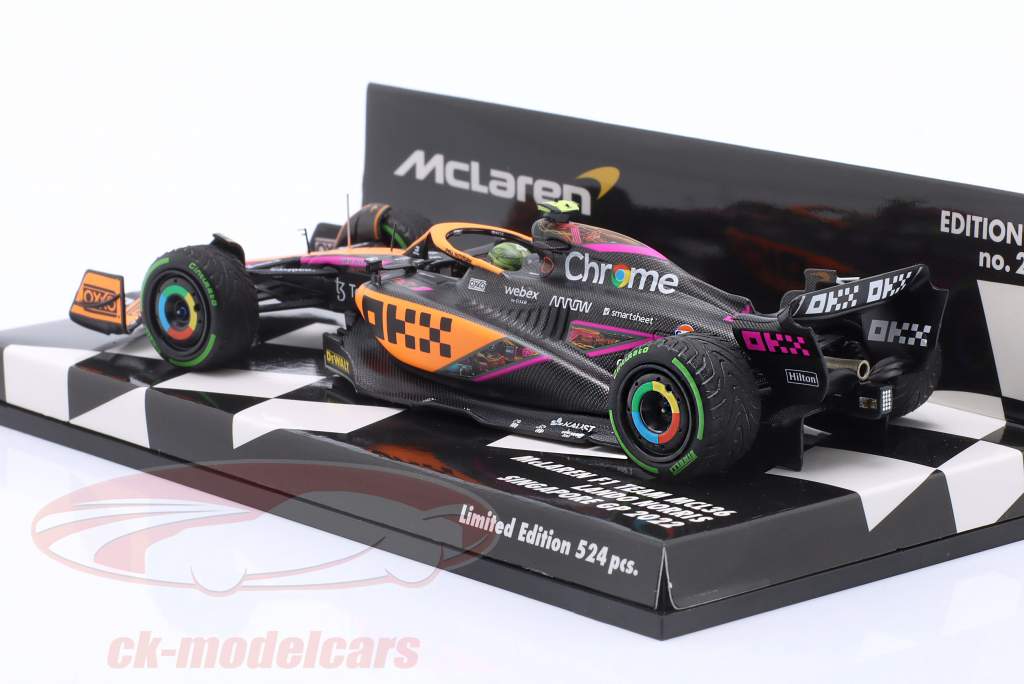 Lando Norris McLaren MCL36 #4 4 Singapore GP formel 1 2022 1:43 Minichamps