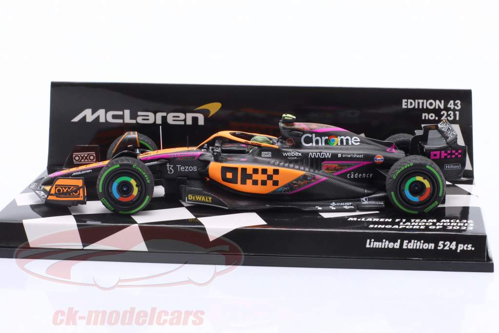 Lando Norris McLaren MCL36 #4 4º Cingapura GP Fórmula 1 2022 1:43 Minichamps