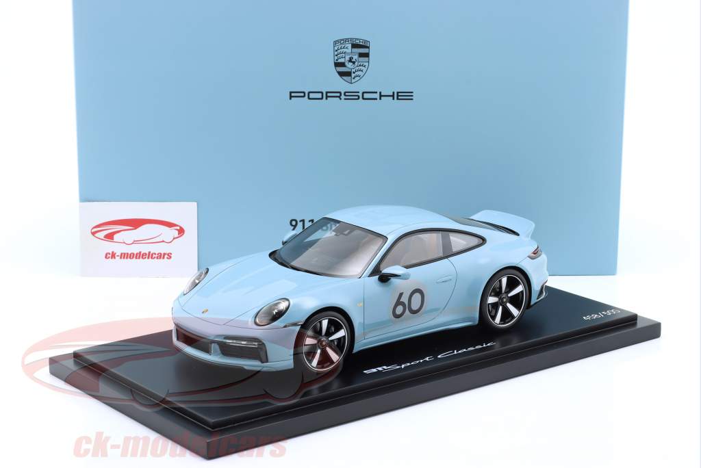 Porsche 911 (992) Sport Classic 2022 bleu de Meissen 1:18 Spark