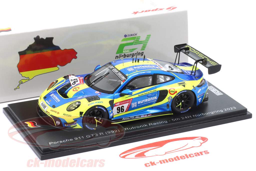 Porsche 911 (992) GT3 R #96 5th 24h Nürburgring 2023 Rutronik Racing 1:43 Spark
