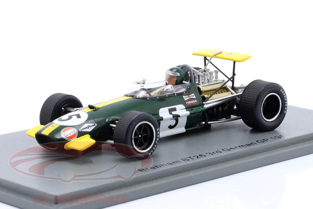 Jochen Rindt Brabham BT26 #5 3er Alemán GP fórmula 1 1968 1:43 Spark