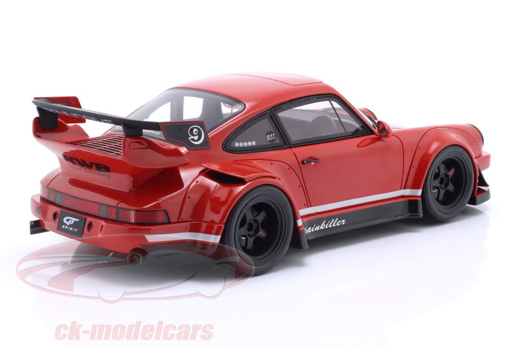 Porsche 911 RWB Rauh-Welt Body Kit Painkiller rood 1:18 GT-Spirit