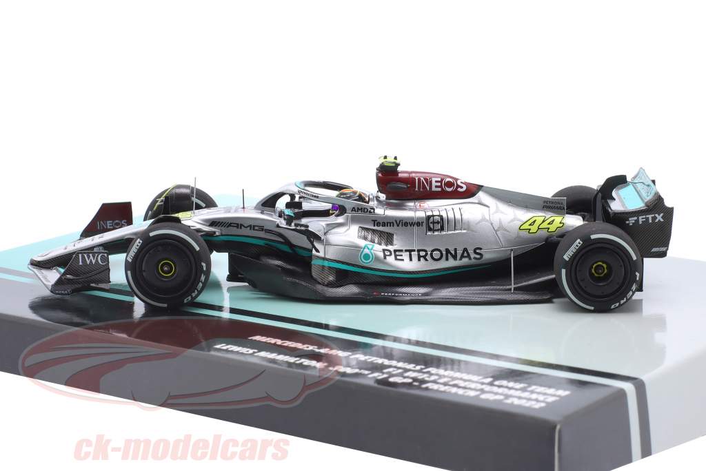L. Hamilton Mercedes-AMG F1 W13 #44 2º Francês GP Fórmula 1 2022 1:43 Minichamps