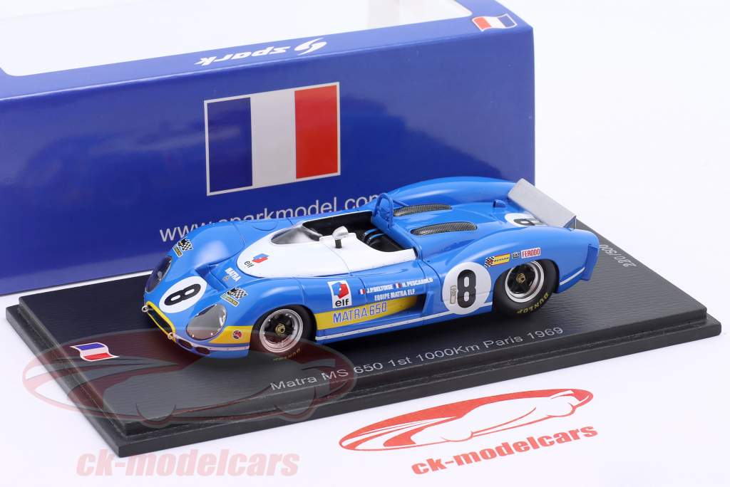 Matra MS650 #8 vinder 1000km Paris 1969 Beltoise, Pescarolo 1:43 Spark