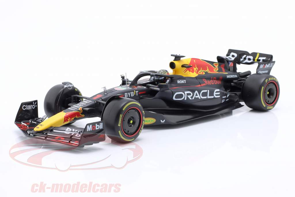 M. Verstappen Red Bull Racing RB19 #1 ganhador Abu Dhabi Fórmula 1 Campeão mundial 2023 1:18 Bburago
