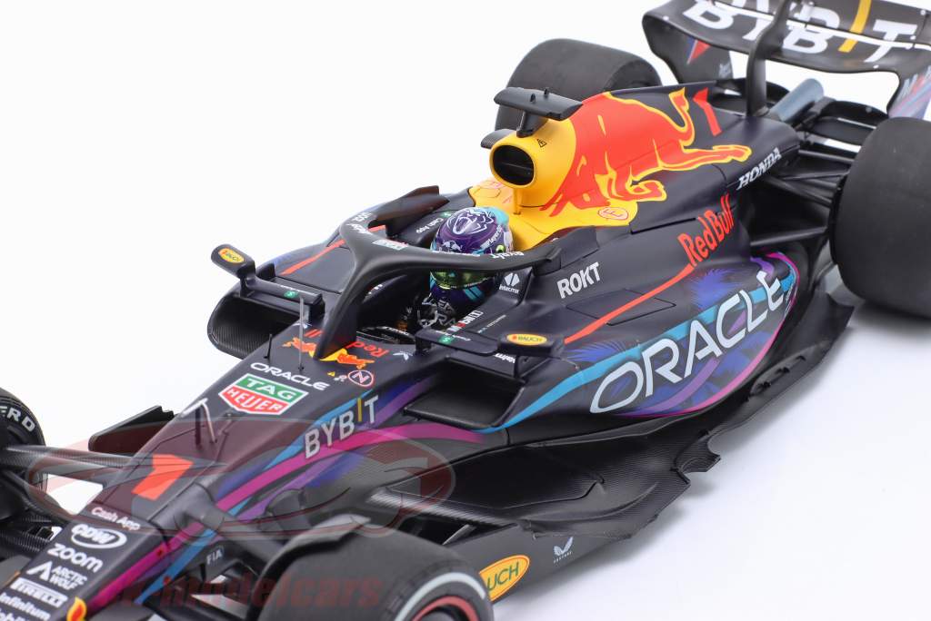 M. Verstappen Red Bull RB19 #1 ganhador Miami GP Fórmula 1 Campeão mundial 2023 1:18 Minichamps