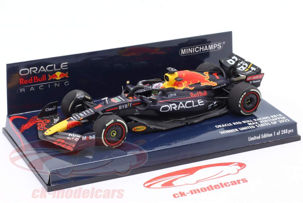 M. Verstappen Red Bull RB18 #1 vincitore Stati Uniti d'America GP formula 1 Campione del mondo 2022 1:43 Minichamps