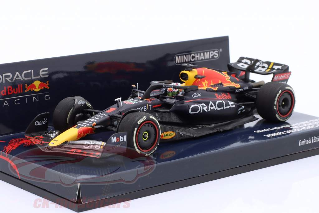 M. Verstappen Red Bull RB18 #1 vinder USA GP formel 1 Verdensmester 2022 1:43 Minichamps
