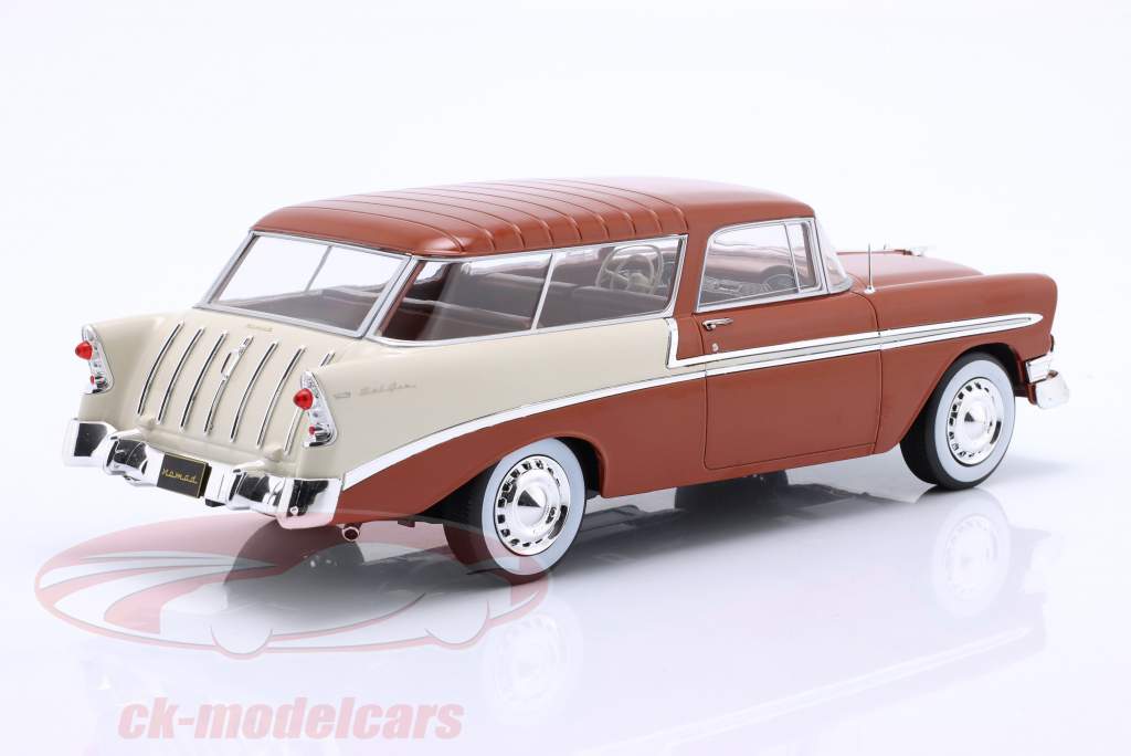 Chevrolet Bel Air Nomad Año de construcción 1956 marrón metálico / crema blanco 1:18 KK-Scale