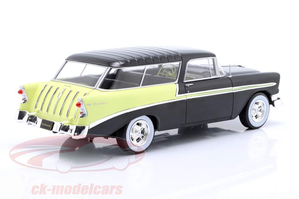 Chevrolet Bel Air Nomad Custom 建設年 1956 黒 / 薄黄色 1:18 KK-Scale