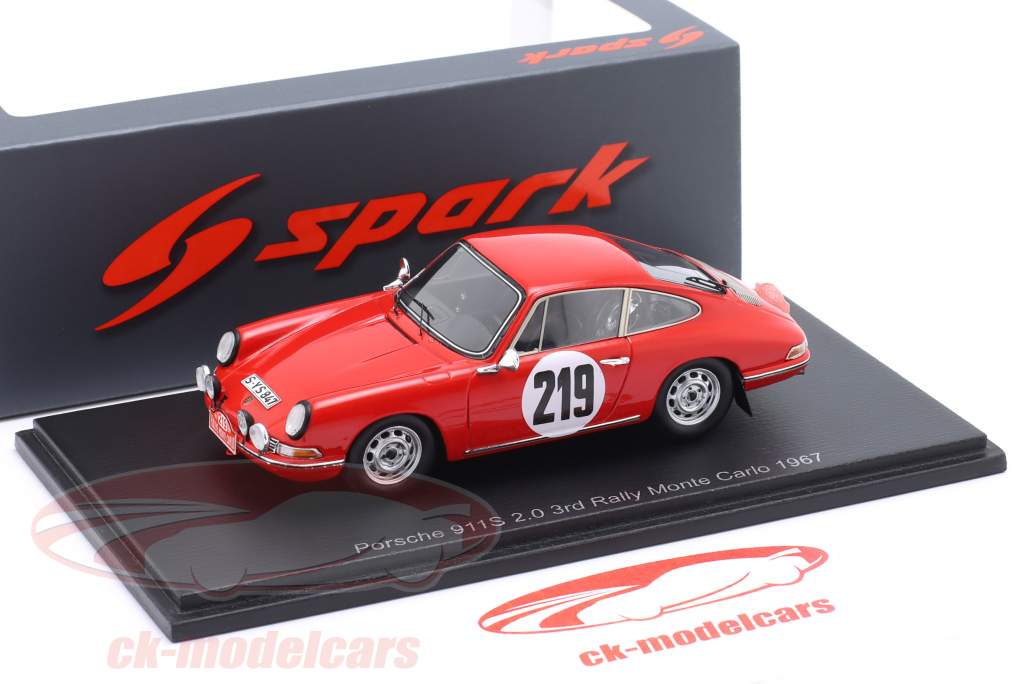 Porsche 911S 2.0 #219 3rd Rallye Monte Carlo 1967 Elford, Stone 1:43 Spark