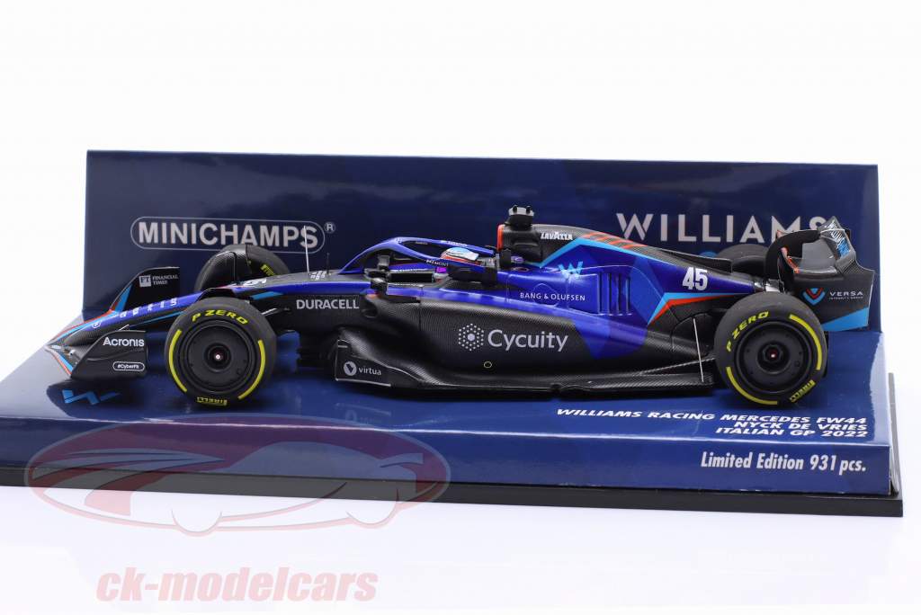 Minichamps 1:43 Nyck de Vries Williams FW44 #45 9位 イタリア GP 式 