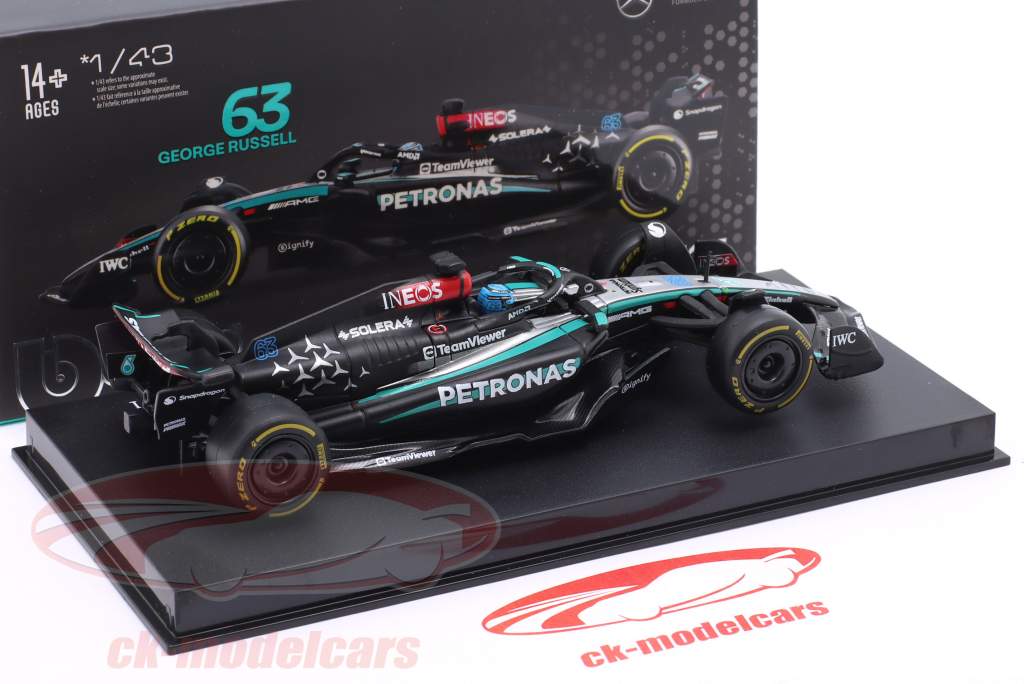 Lot De 2 Miniatures Mercedes F1 1:43 - W125 Et W195 - Avec Boîtes - Occasion