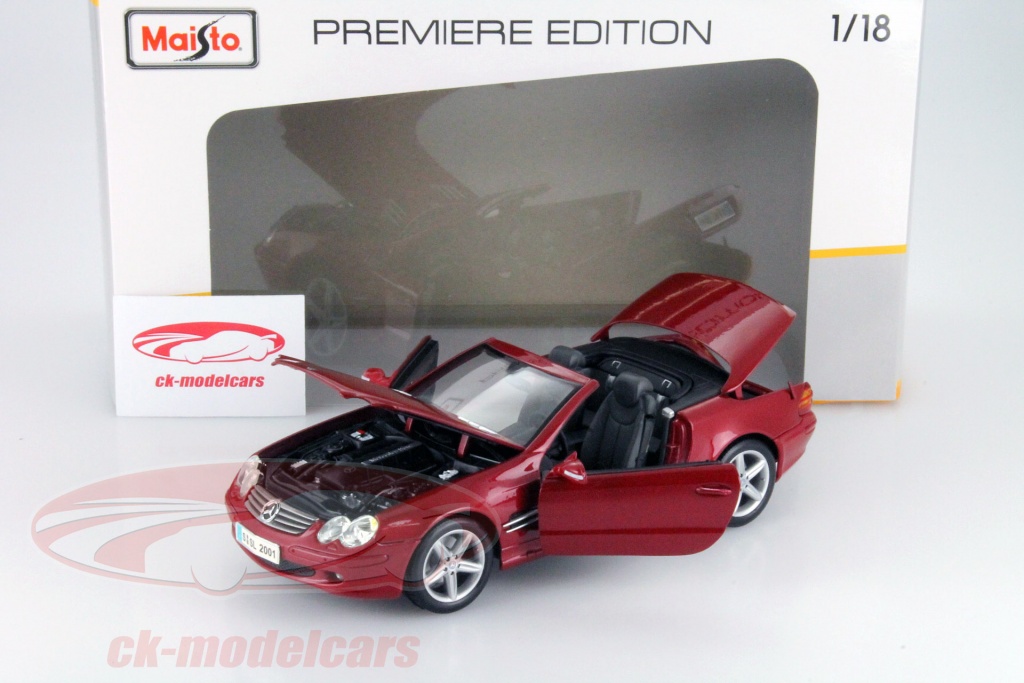Maisto 1:18 メルセデス·ベンツ SLクラス 二輪馬車 赤 完成モデル 