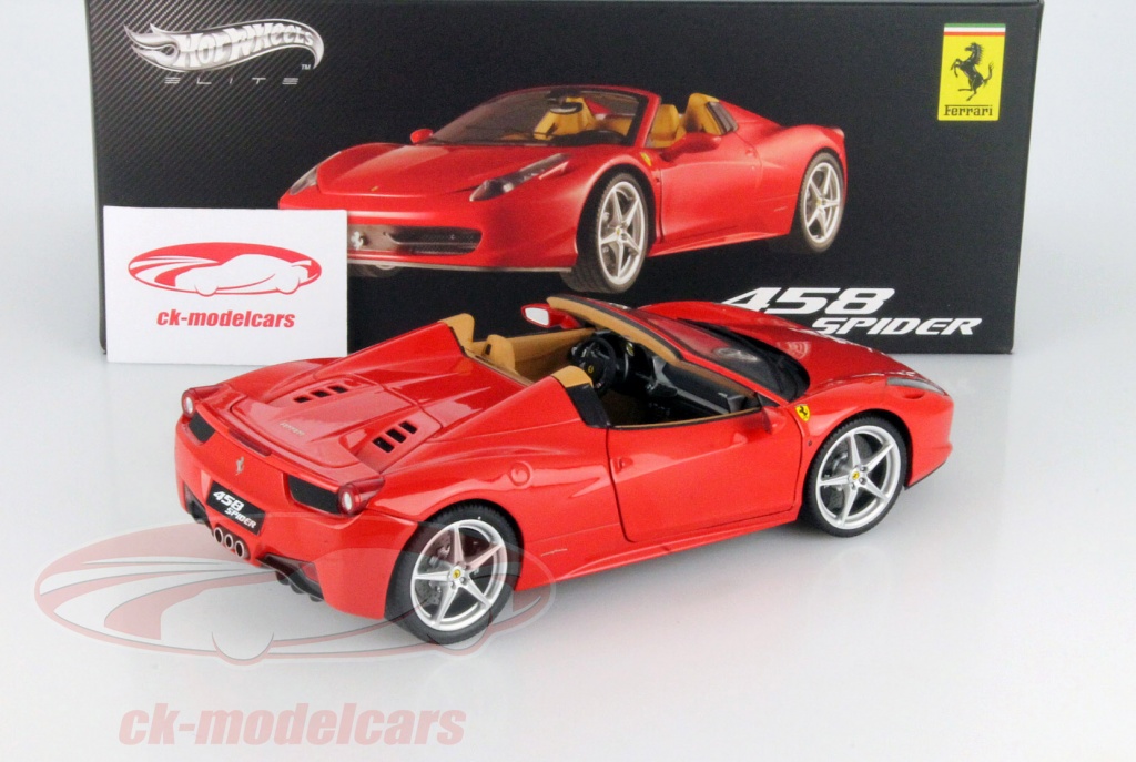 Hot Wheels 458 Spider 赤 1:18