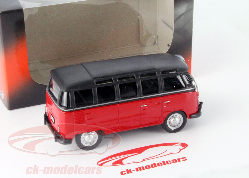 Cararama 1:43 Volkswagen VW Samba Bus red / black 251PND model car 