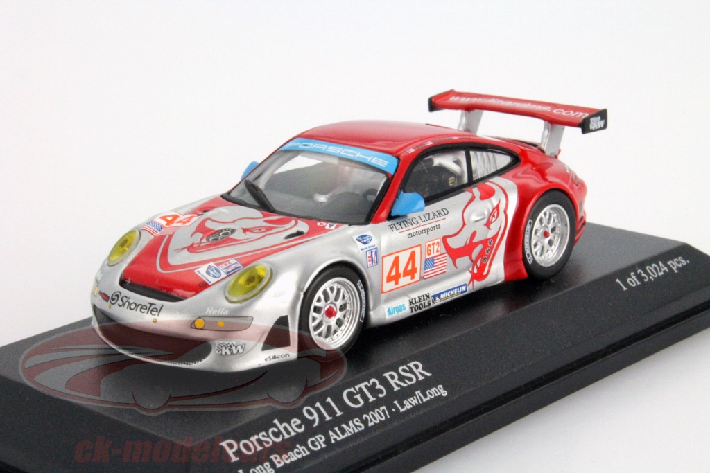 Mini Alms Instrument Minichamps 1:64 Porsche 911 (997) GT3 RSR #44 Flying Lizard ALMS 2007 ...