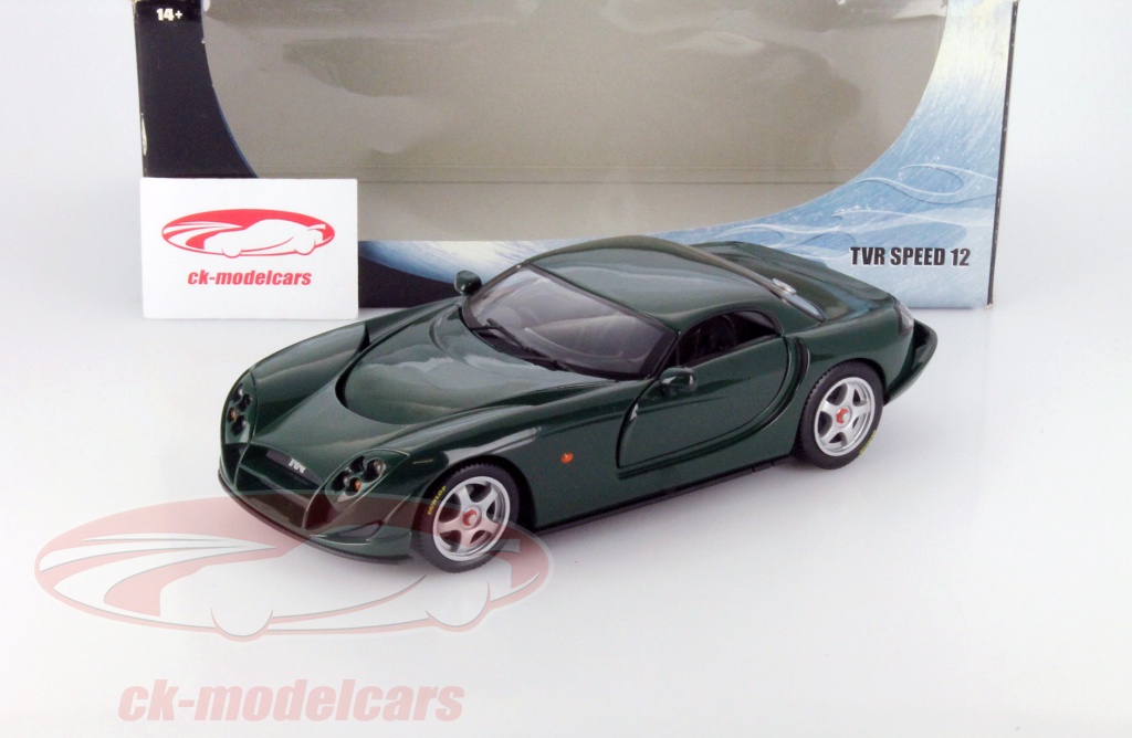Hot Wheels 1/18 – TVR Speed 12 Violet (occasion, Très Bon état + Boîte)