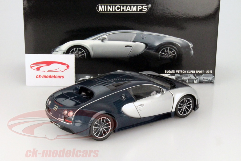 AUTOart 1/18 Bugatti Veyron Super Sport – Modèle Réduit Diecast Blanc Et Noir, état Neuf, Voiture De Collection