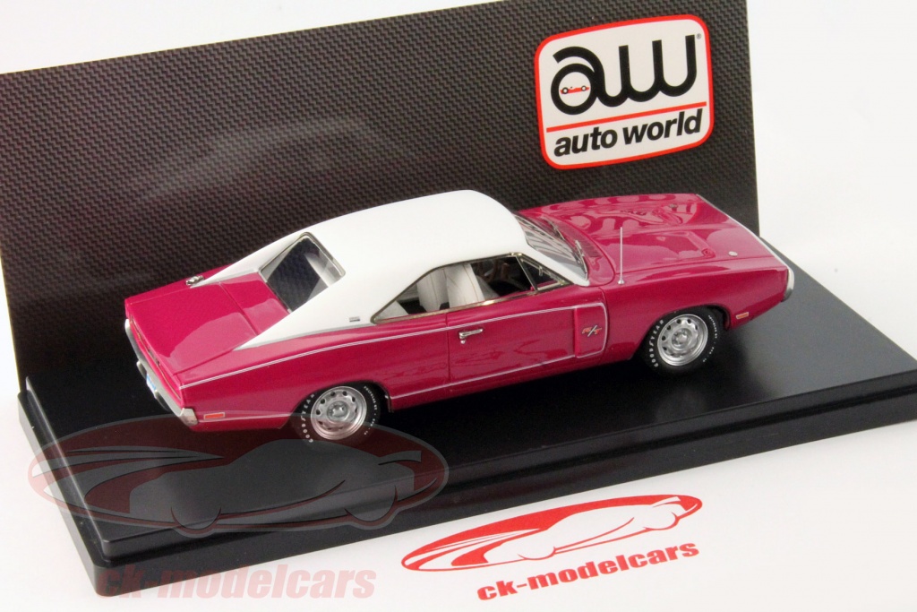 AutoWorld 1:43 Dodge Charger R/T Año 1970 rosa / blanco 1140/06 modelo ...