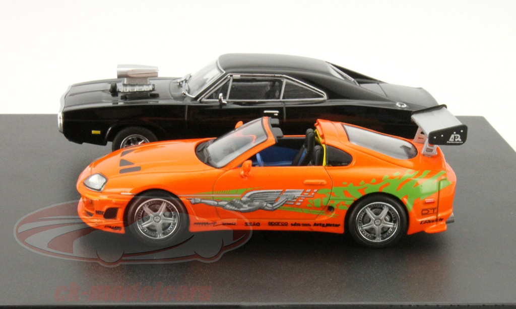 Greenlight 1:43 2-Car Set Dodge Charger, Toyota Supra Fast and 
