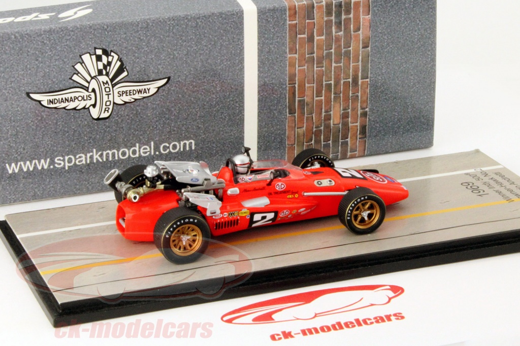 Spark 1:43 Mario Andretti Brawner Hawk #2 Winner Indy 500 1969 