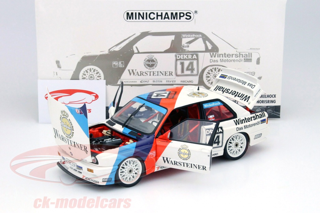 Miniature BMW M3 E30 DTM 1988 – Minichamps échelle 1:18 – N°9 Harald Grohs