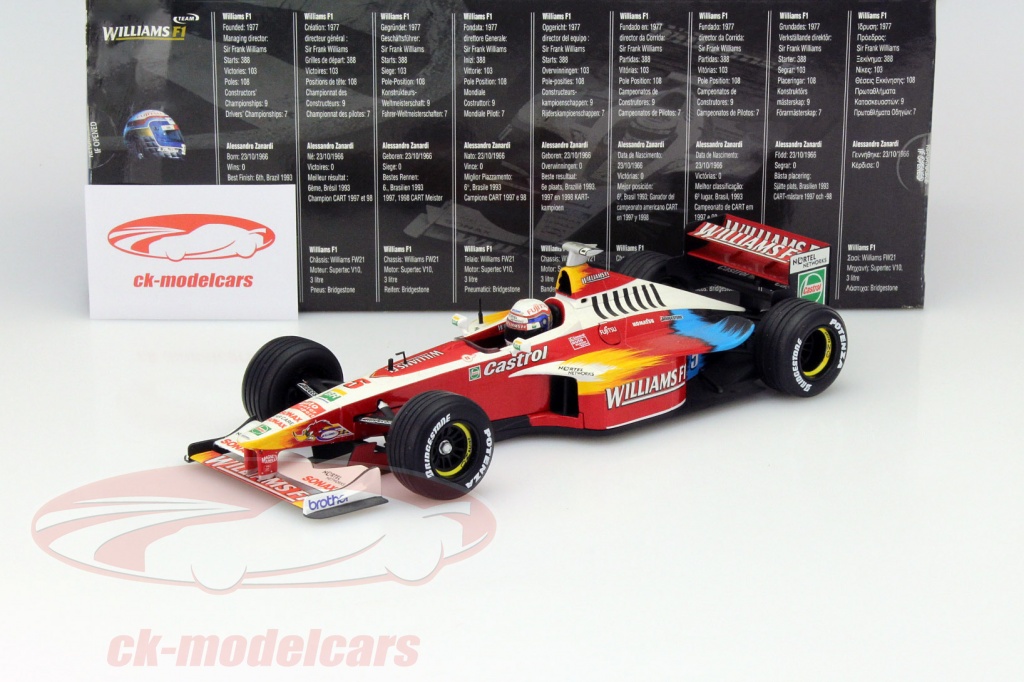 Hot Wheels 1:18 – Williams FW21 F1 1999 – Pilote Zanardi – Collection