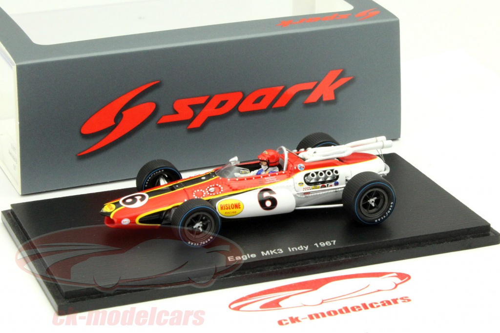 Miniature Spark 1/43 - Eagle MK4 N°3 Vainqueur Indy 500 1968 (Bobby Unser) - Occasion