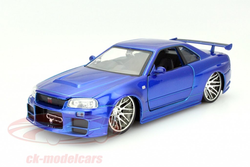 Jada Nissan Skyline Gt R R34 Brian S Blue Fast And Furious 1 24 Diecast Toy Vehicles Toys Hobbies