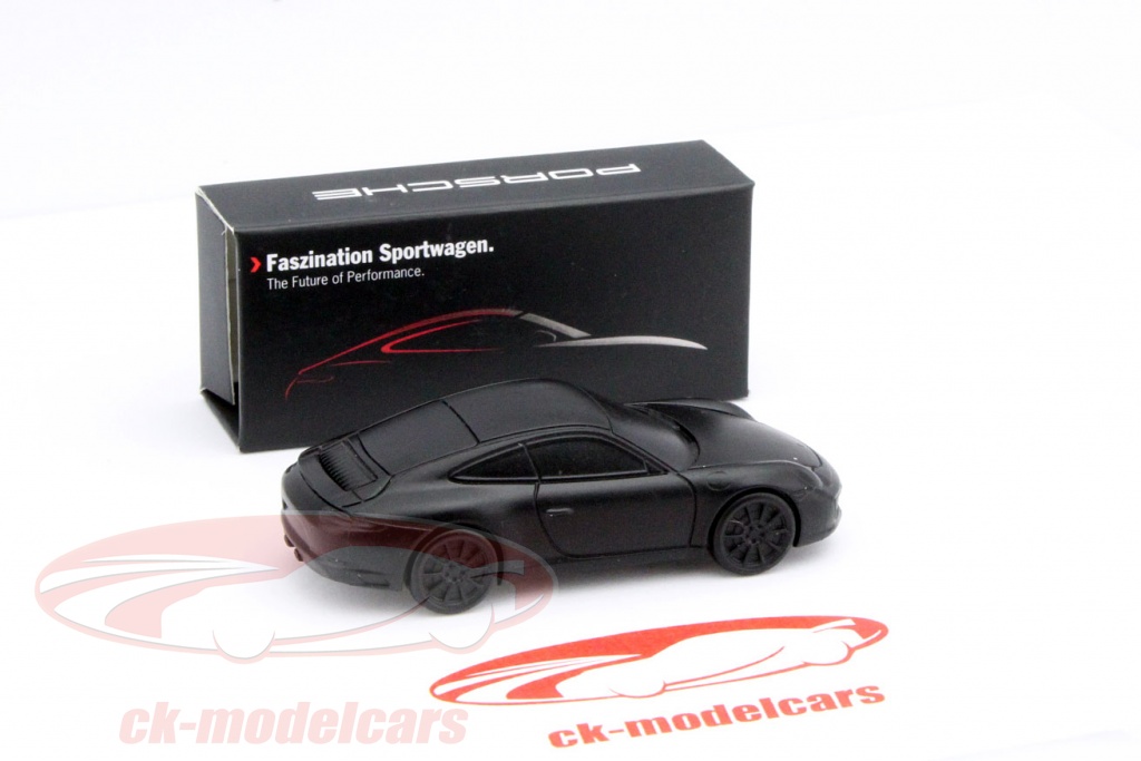 Welly Porsche 911 991 Carrera S 1:34 – Modèle Métal Noir, Portes Ouvrantes, 11 Cm