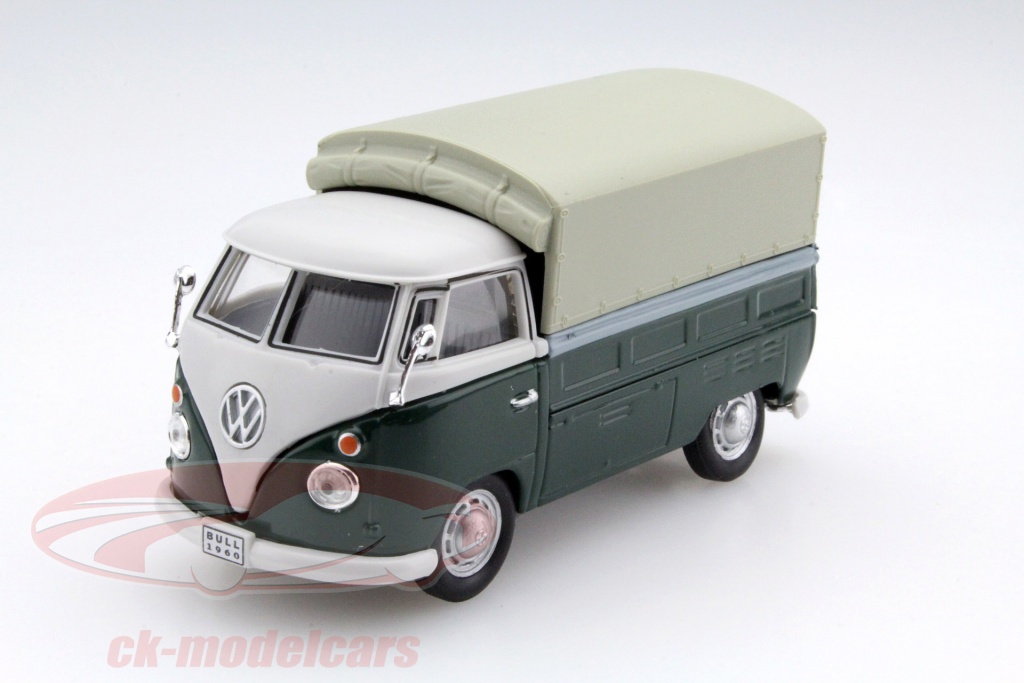 Volkswagen VW T1 Pick Up with Plans green / beige 1:43 Cararama