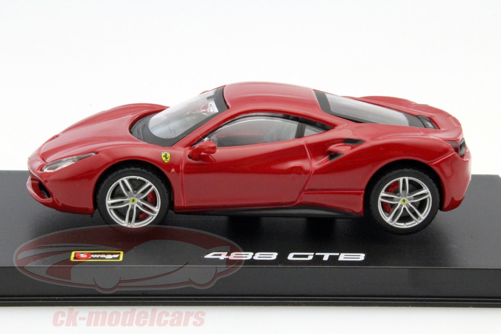 Modèle Réduit Ferrari 488 GTB 2016 Rouge - Bburago à L'Échelle 1:43 - Neuf