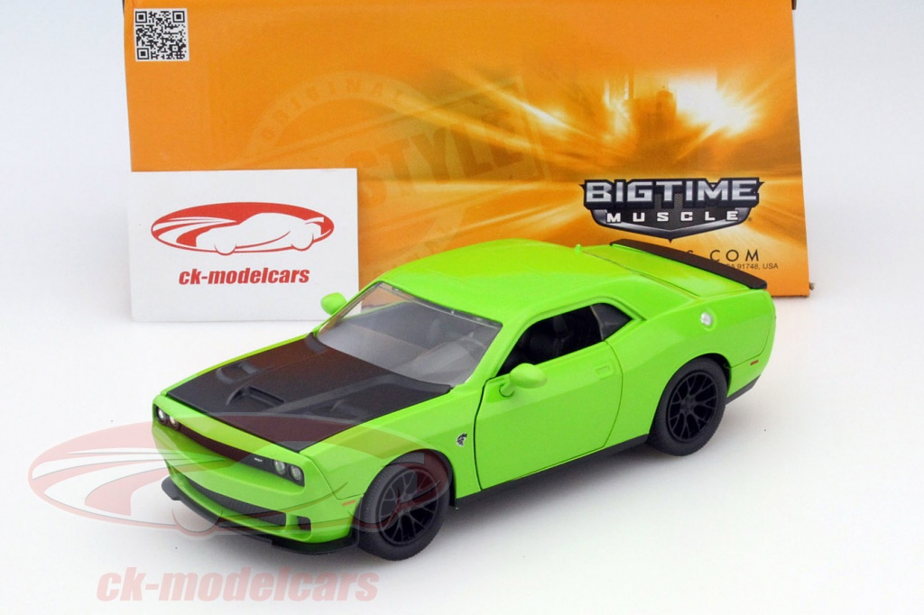 Dodge Challenger SRT Hellcat Modèle Voiture 1/24 Diecast Lumineux Sons - Noir