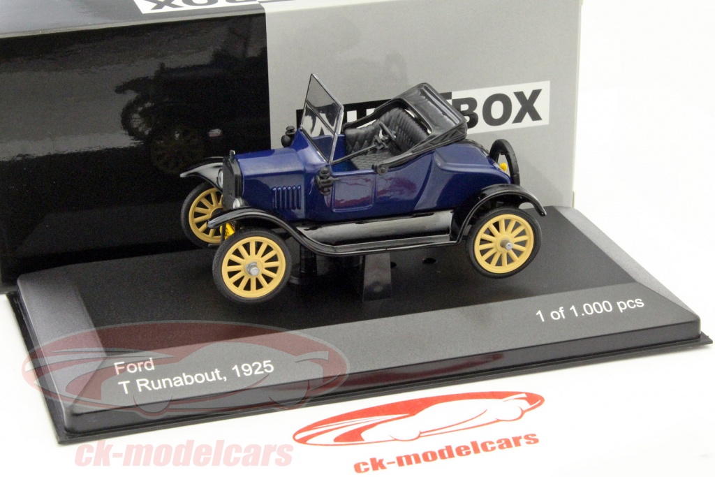 WhiteBox 1:43 Ford T Runabout Baujahr 1925 blau / schwarz WB145 ...