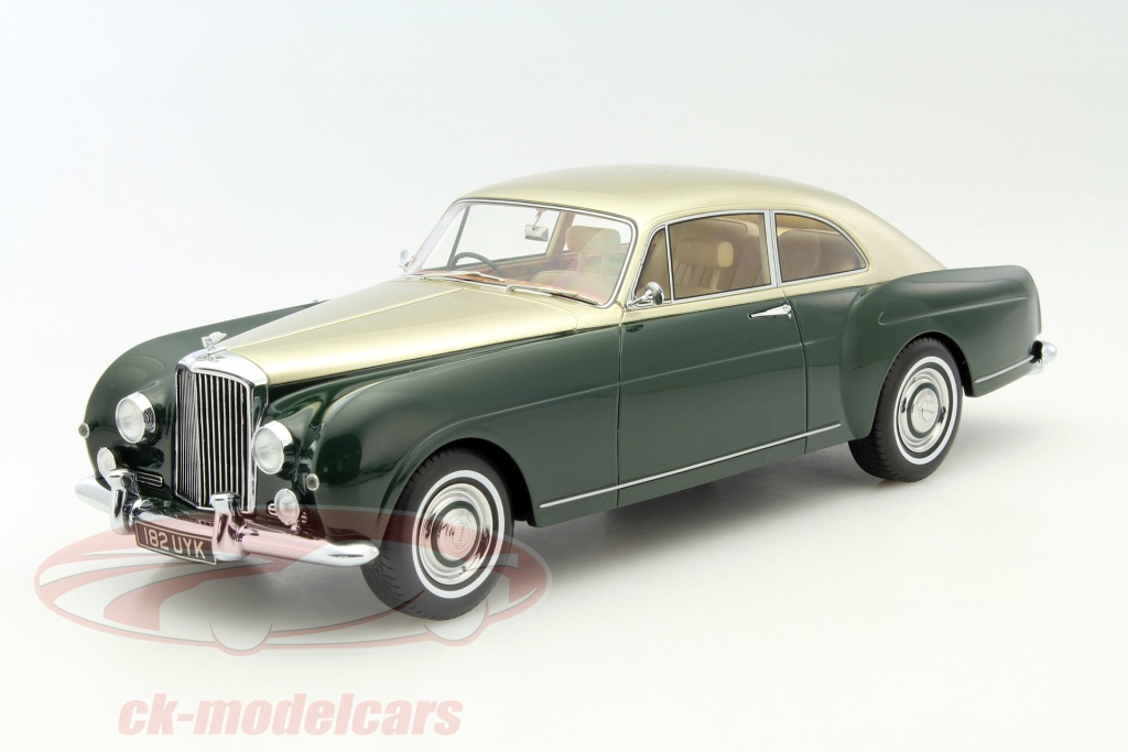 Bentley S1 Continental Mulliner Sports Saloon RHD jaar 1956 groen / goud 1:18 BoS-Models