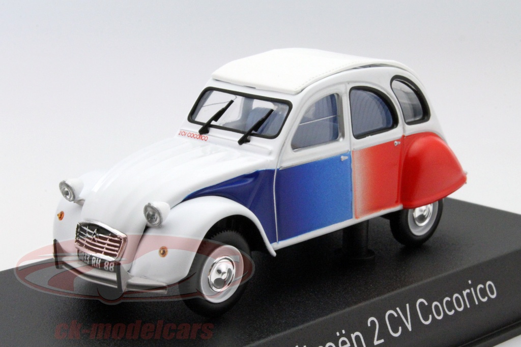 Voiture Miniature Norev 1/43 Citroën 2CV 6 Vaches 1986 - Avec Fascicule Et Boîte D'origine