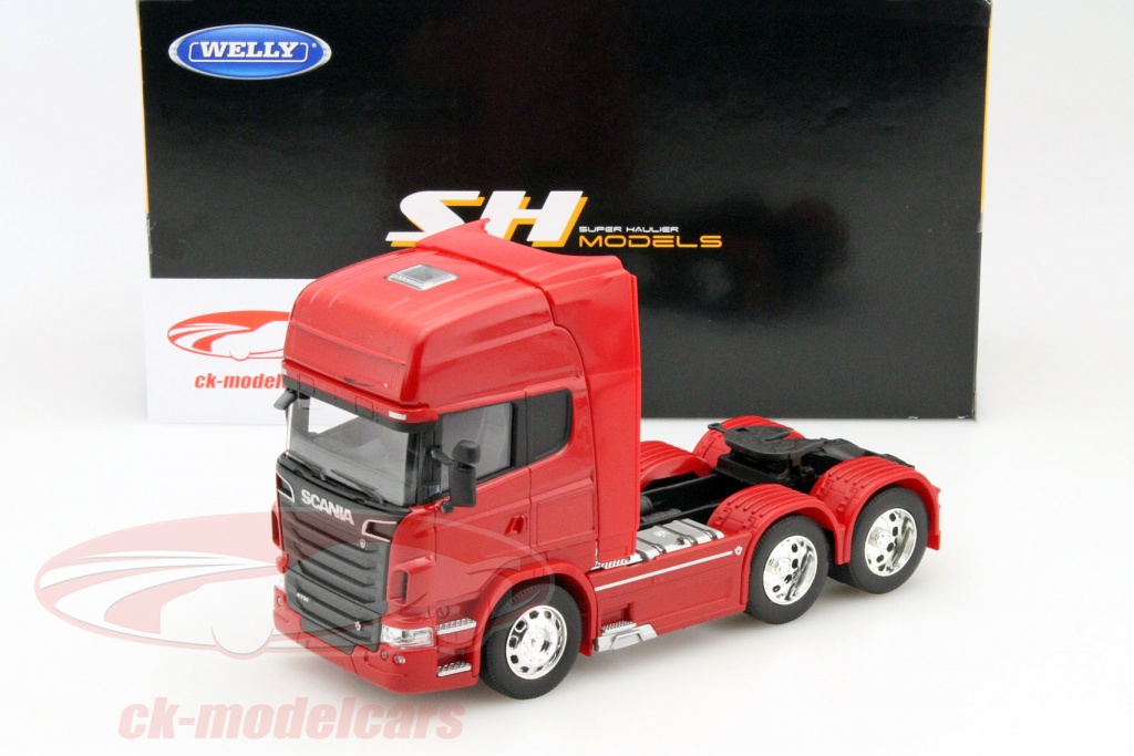Welly 1:32 Scania V8 R730 (6x4) Year 2015 red 32670Lr model car 32670Lr ...