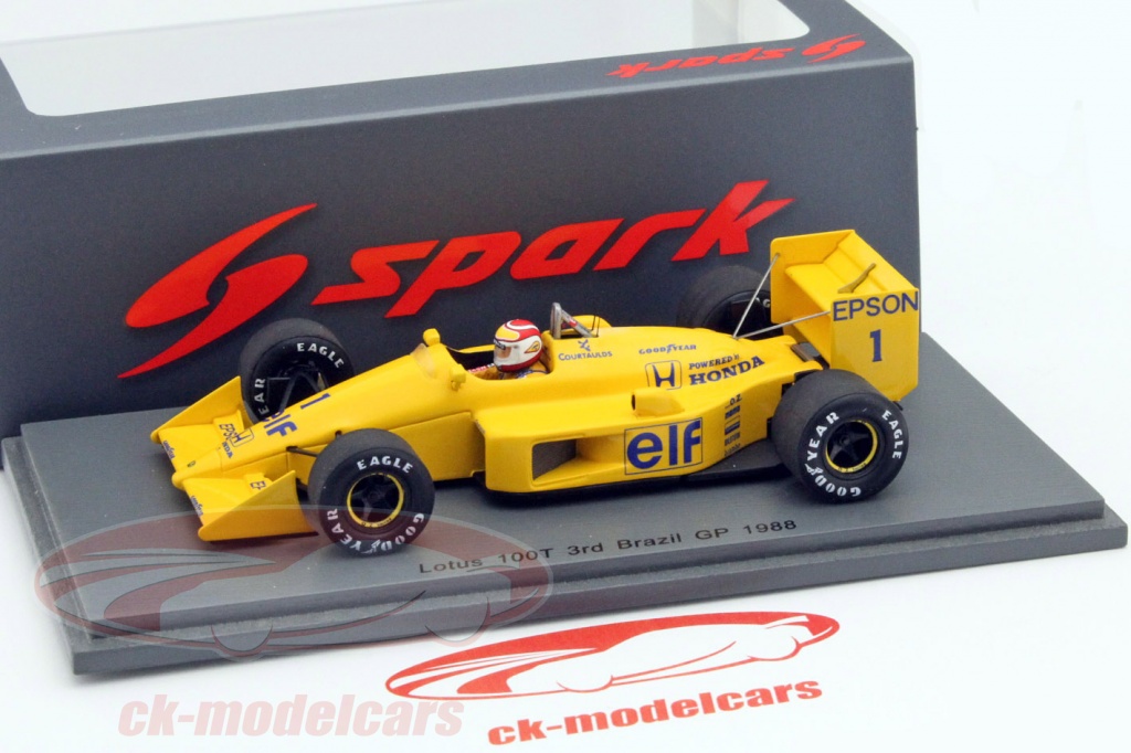 Spark 1:43 Nelson Piquet Lotus 100T #1 3rd Brazil GP formula 1 1988 ...