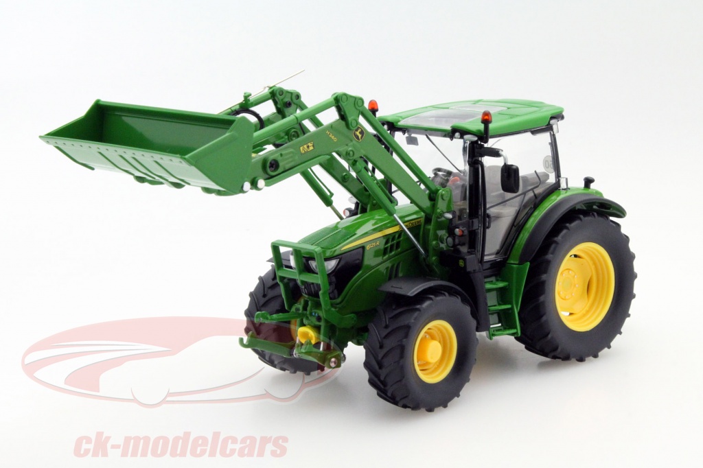 John Deere 6125R tractor with front loaders green 1:32 Wiking
