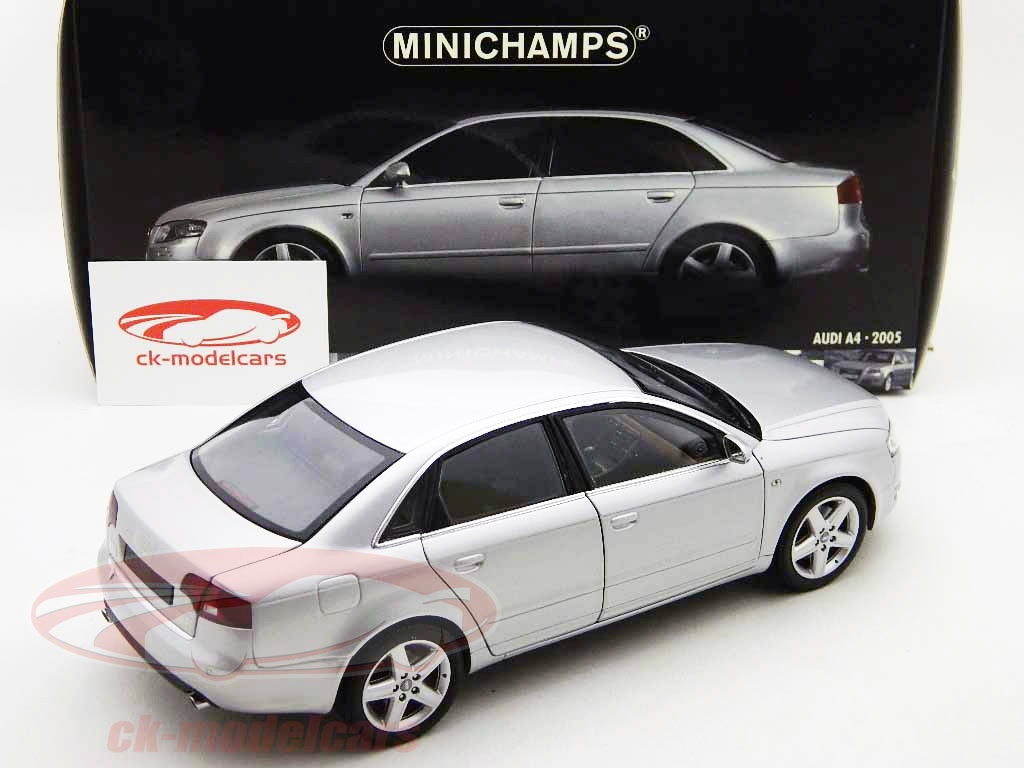 Minichamps 1:18 Audi A4 Bj. 2005 silver metallic 100014402 model  