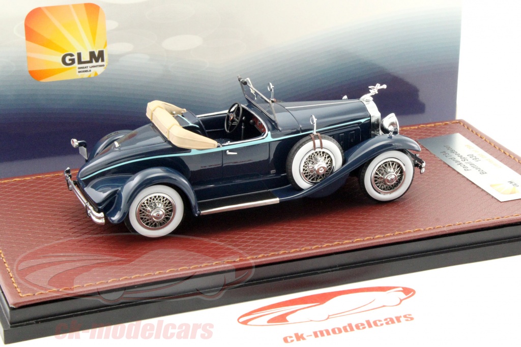 Miniature Autocult 1/43 - Bugatti Type 40 Boattail Speedster - Bleu - Résine
