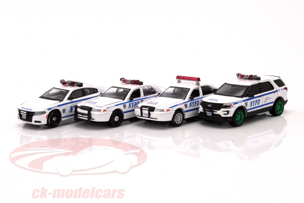 Greenlight 1:64 4-Car Set NYPD Edition 白 / ブルー / グリーン 