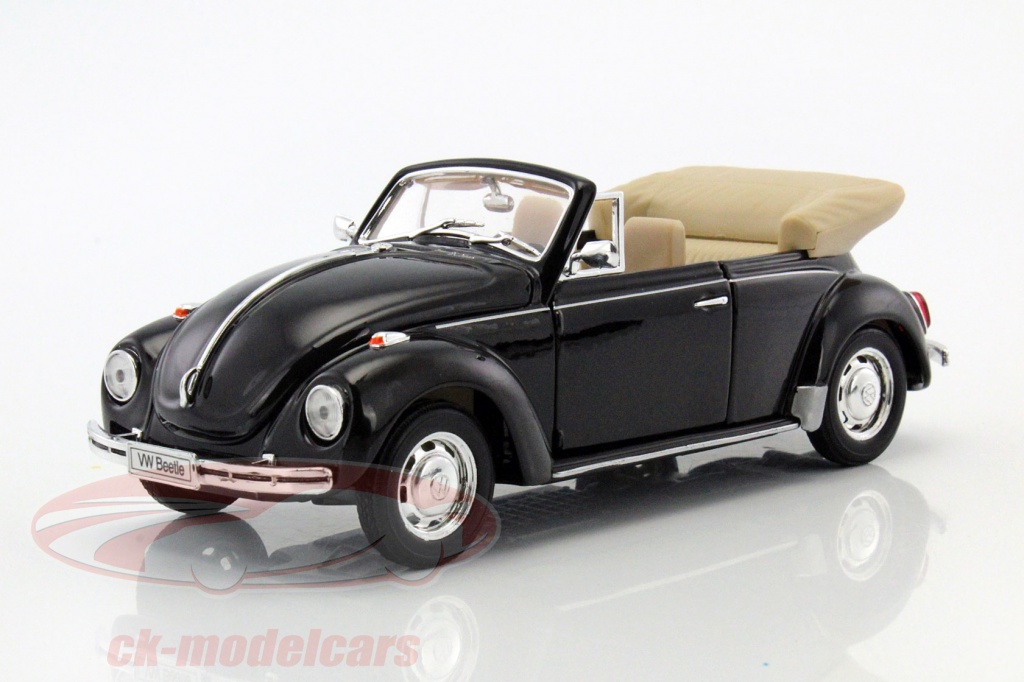 Volkswagen VW Beetle Cabriolet Opførselsår 1960 sort 1:24 Welly