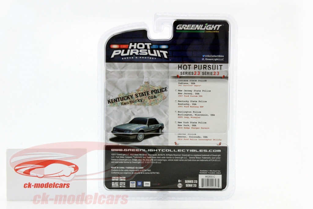 Greenlight 1/64 – Ford Mustang SSP 1993 – Police Louisiana – Miniature Diecast